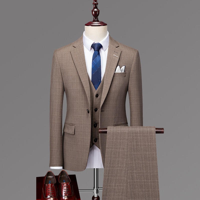 Casual Formal British Plaid Suit – Blackara